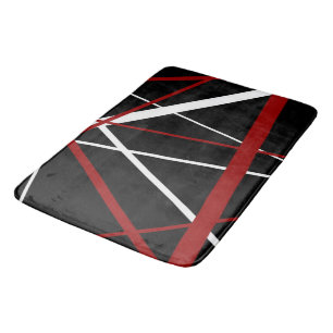 Tapis De Bain Lignes rouges de Criss et blanches croisées sur