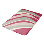 Tapis De Bain Lignes tortueuses rétro Gris rose magenta (Angle)
