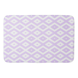 Tapis De Bain Lilac motif de diamants violet et blanc