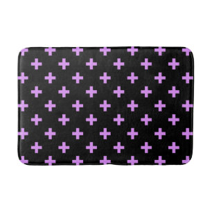 Tapis De Bain Lilac polka croise sur noir