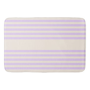 Tapis De Bain Lilac violet et beige cinq bandes motif