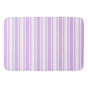 Tapis De Bain Lilac violet et blanc bonbons rayures