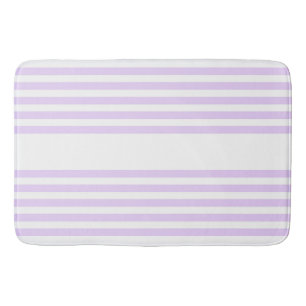 Tapis De Bain Lilac violet et blanc cinq bandes motif