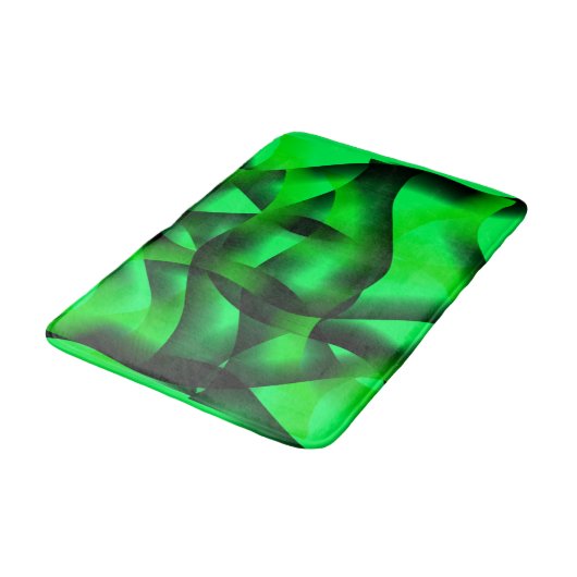 Tapis De Bain Lime vert et noir ondulation, avec ombre? (Angle)
