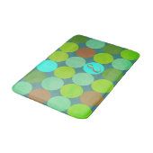 Tapis De Bain Lime Vert Turquoise Turquoise & Rust Cercles Monog (Angle)