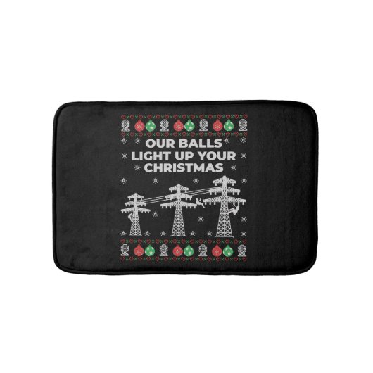 Tapis De Bain Lineman Noël Nos balles s'allument (Devant)