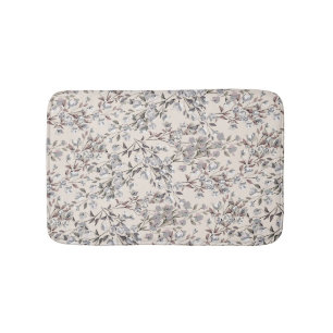 Tapis De Bain Linge de lit beige et couleur grise Élégant motif