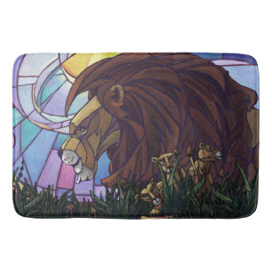 Tapis De Bain Lion et petits royaux colorés