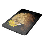Tapis De Bain Lion noir jaune Mandala Sun (Angle)