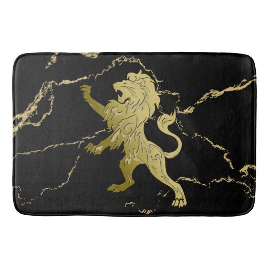 Tapis De Bain Lion royal doré marbré (Devant)