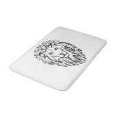 Tapis De Bain Lion tribal noir et blanc (Angle)