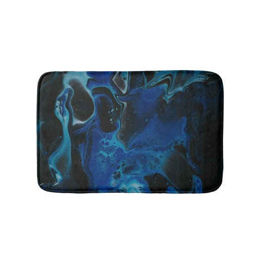 Tapis De Bain Liquide psychédélique bleu foncé (Devant)