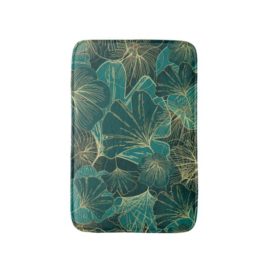 Tapis De Bain Liquide Vert Et Or (Devant (Vertical))