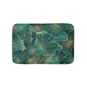 Tapis De Bain Liquide Vert Et Or