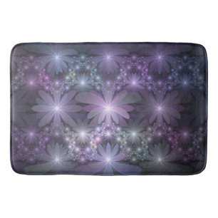 Tapis De Bain Lit de fleurs tendance brillant art fractal abstra