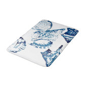 Tapis De Bain littoral chic indigo bleu marine (Angle)