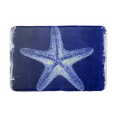 Tapis De Bain littoral chic plage rustique nautique bleu étoile (Devant)