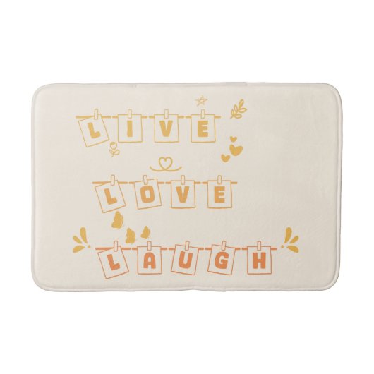 Tapis De Bain Live Logh Laugh Mignonne Notedry Bath Mat (Devant)