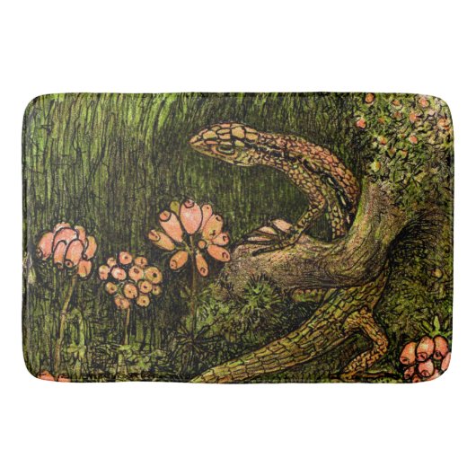 Tapis De Bain Lizard et Fleur sauvage de style Art nouveau néerl (Devant)
