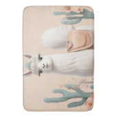 Tapis De Bain Llama à selle dans le désert (devant Vertical)