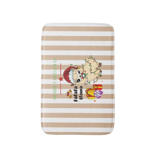 Tapis De Bain Llama de Noël (Devant (Vertical))