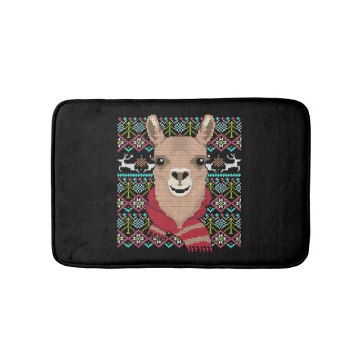 Tapis De Bain Llama Noël laid (Devant)