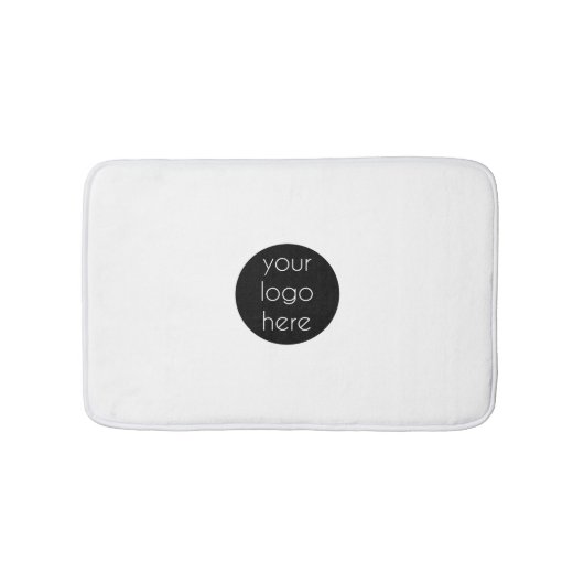 Tapis De Bain Logo d'affaires élégant blanc moderne (Devant)