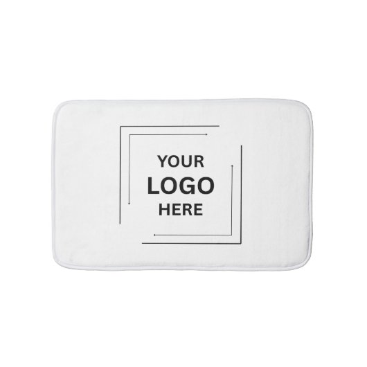 Tapis De Bain Logo d'entreprise | Bain blanc professionnel minim (Devant)