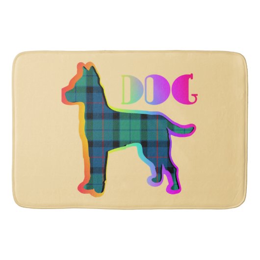Tapis De Bain Logo DOG Vert Plaid (Devant)