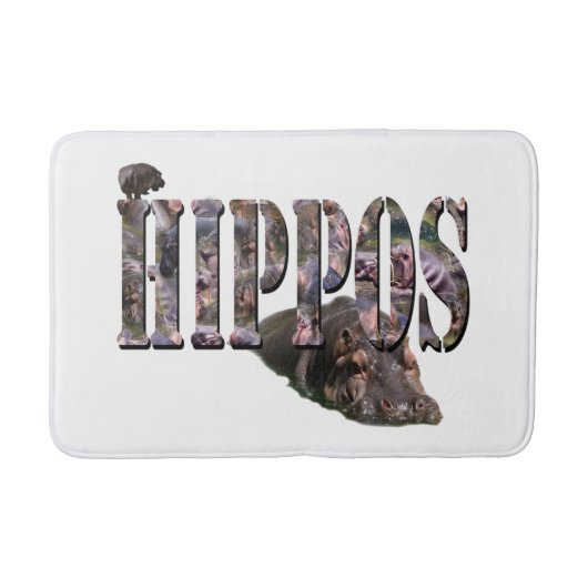 Tapis De Bain Logo Hippo Avec Hippopotame, (Devant)