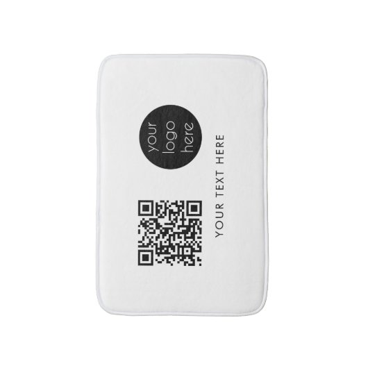 Tapis De Bain Logo professionnel QR Code et texte (Devant (Vertical))
