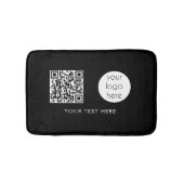 Tapis De Bain Logo professionnel QR Code et texte noir (Devant)