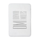 Tapis De Bain Logo Stylish Minimal & Modern Grey Initiales & Nom (Devant (Vertical))