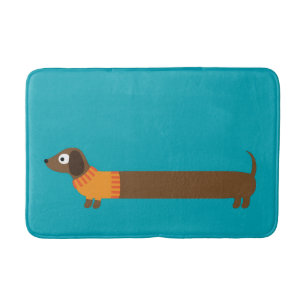 Tapis De Bain Longue illustration mignonne de teckel