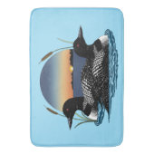 Tapis De Bain Loon Couple coucher de soleil bleu (devant Vertical)