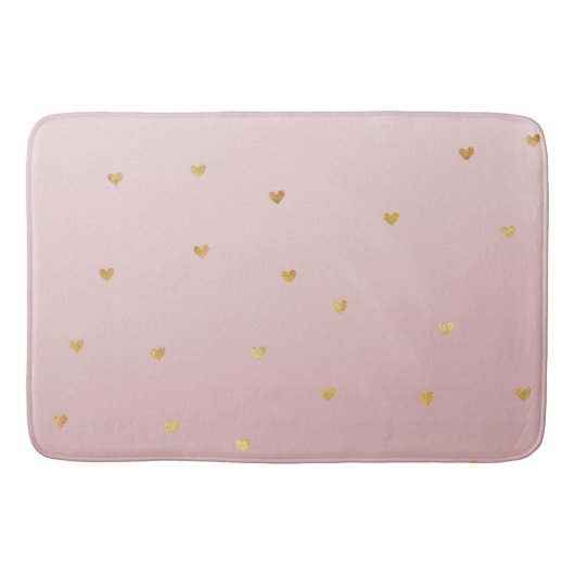 Tapis De Bain L'or rougissent les coeurs roses d'Ombre (Devant)