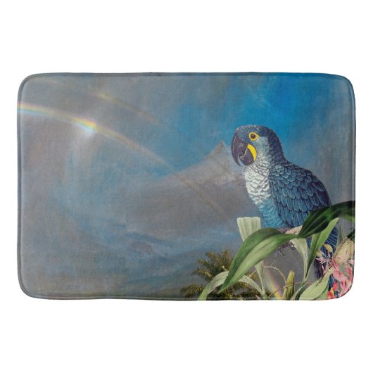 Tapis De Bain L'orchidée de faune d'oiseaux de perroquet d'ara (Devant)