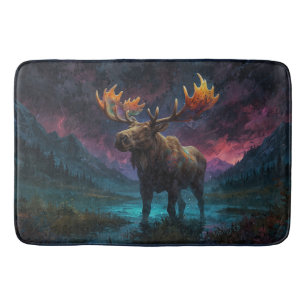 Tapis De Bain L'orignal de Jasper et les montagnes Rocheuses