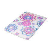 Tapis De Bain Lotus Monogram Abstrait rose pastel Motif vert (Angle)