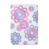 Tapis De Bain Lotus Monogram Abstrait rose pastel Motif vert (Devant (Vertical))