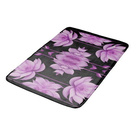 Tapis De Bain Lotus violet rouge (Angle)