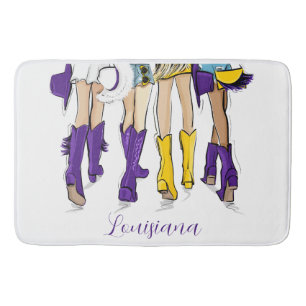 Tapis De Bain Louisiana Dames Mode Cowboy Boot violet jaune