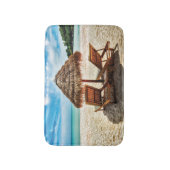 Tapis De Bain Lounge on beach throw pillow (Devant (Vertical))