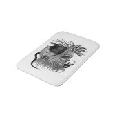Tapis De Bain Loup et corbeau avec crâne (Angle)