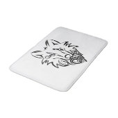 Tapis De Bain Loup tribal noir et blanc (Angle)