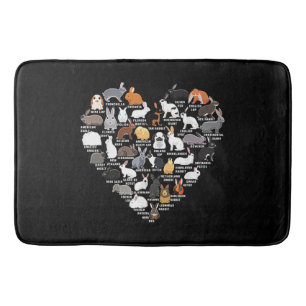 Tapis De Bain Love Bunnies Funny Coeur lapin