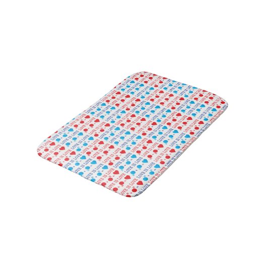 Tapis De Bain LOVE est une citation LOVE en rouge et bleu (Angle)