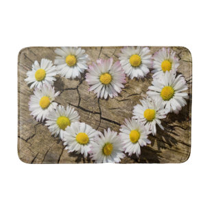 Tapis De Bain Love Heart Daisies Bain Mat