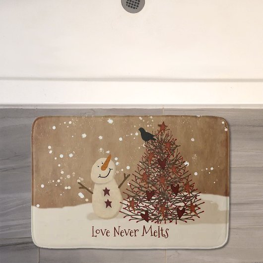 Tapis De Bain Love Never Melts Snowman Bath Mat