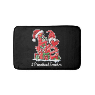 Tapis De Bain Love Preschool Teacher Gnome Christmas Pajamas